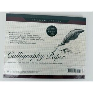 Studio Series Calligraphy Paper, Heavyweight 90lb, 50 Pages Ruled & Grid, Sealed